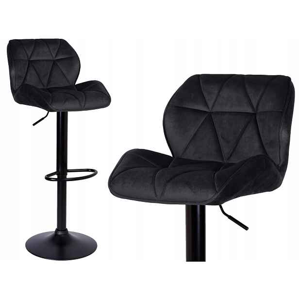 Barová Židle Grappo Black černý Velvet