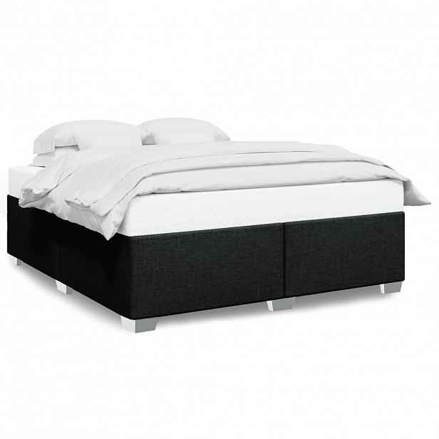vidaXL Rám postele bez matrace černý 200 x 200 cm textil