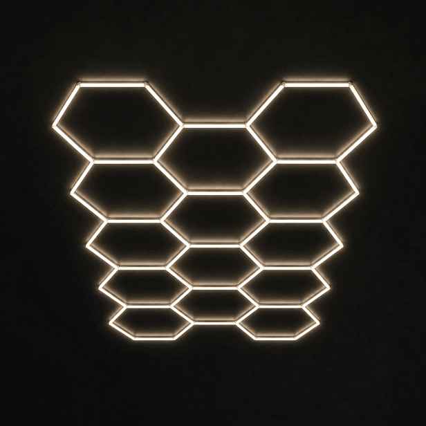 Bílý panel Hexagon Led 4000K HEX14 229x394 cm 399 W showroom