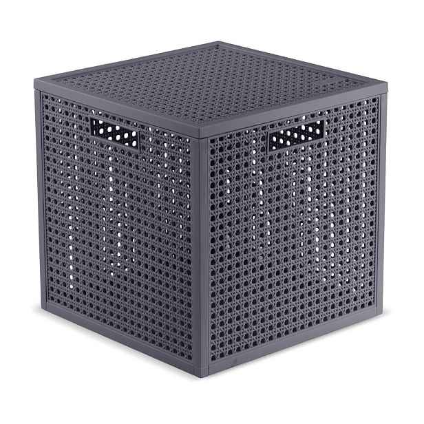 Tmavě šedý úložný box s víkem z recyklovaného plastu 28x28x28 cm Kaya Cube – Curver