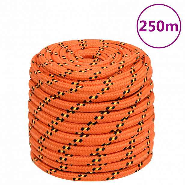 vidaXL Lodní lano oranžové 16 mm 250 m polypropylen