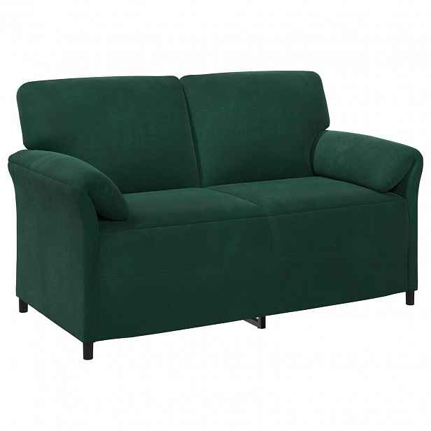 vidaXL Sofa pro dvě osoby Tmavě zelená 158 x 83 x 95 cm Samet