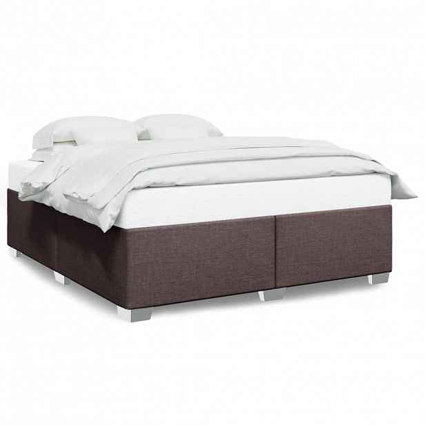 vidaXL Rám postele bez matrace tmavě hnědý 200 x 200 cm textil