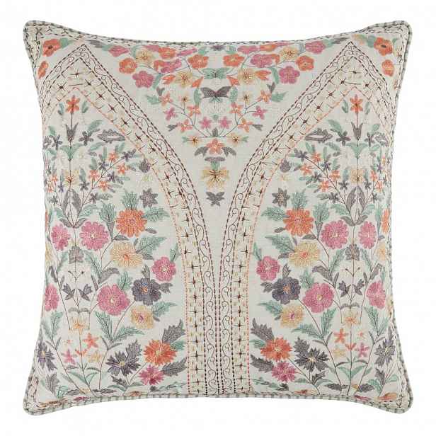 Butlers BOHEMIAN Polštář květiny 50 x 50 cm - přírodní