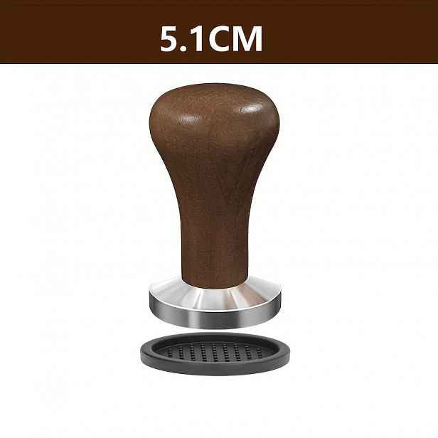 TEMU 1 Sada 51 mm / 58 mm Nerezový plochý tampér na kávu s podložkou Espresso Cafe Powder Hammer Kávové baristické nástroje pro kuchyňské doplňky