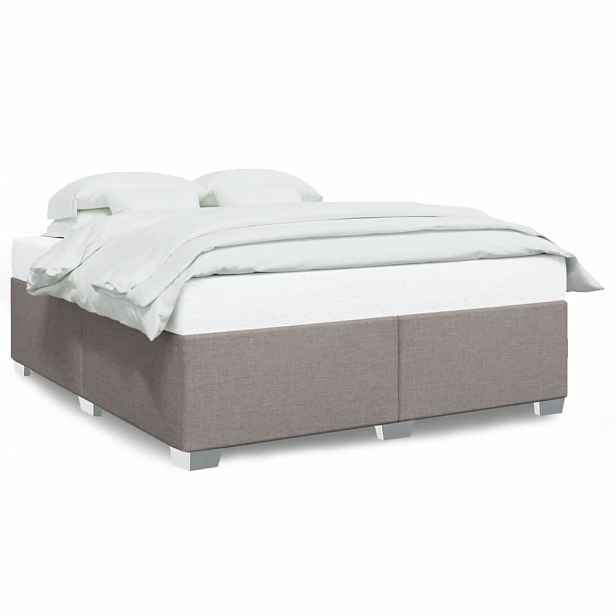 vidaXL Rám postele bez matrace taupe 200 x 200 cm textil