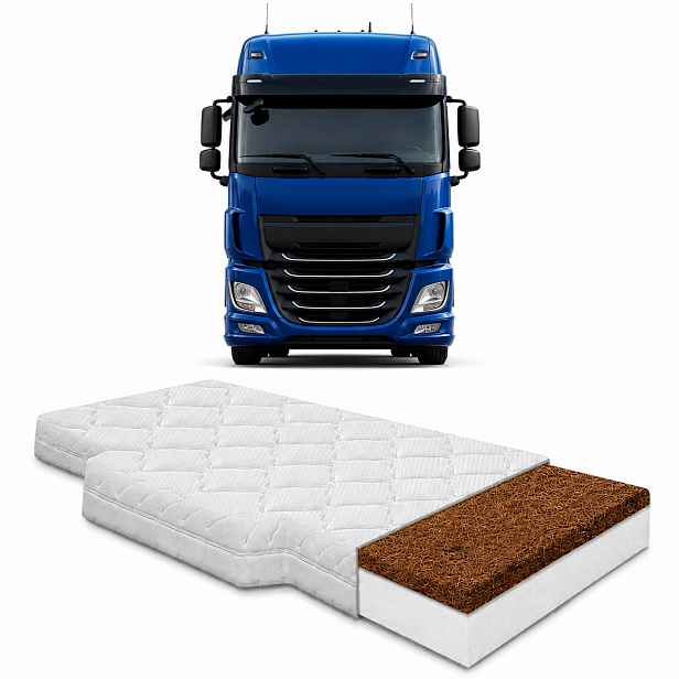 Matrace z kokosové pěny Daf 60x200 pro nákladní kabinu, zpevněná, 16 cm