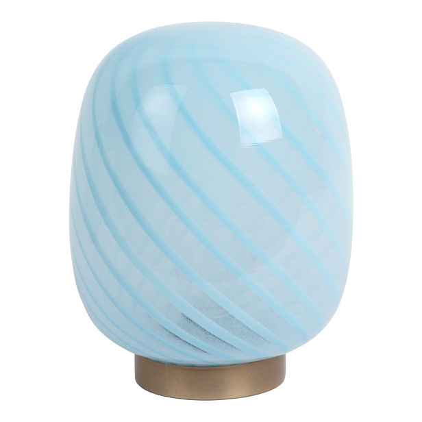 Světle modrá stolní lampa se skleněným stínidlem (výška 20 cm) Summer Globe – Leitmotiv