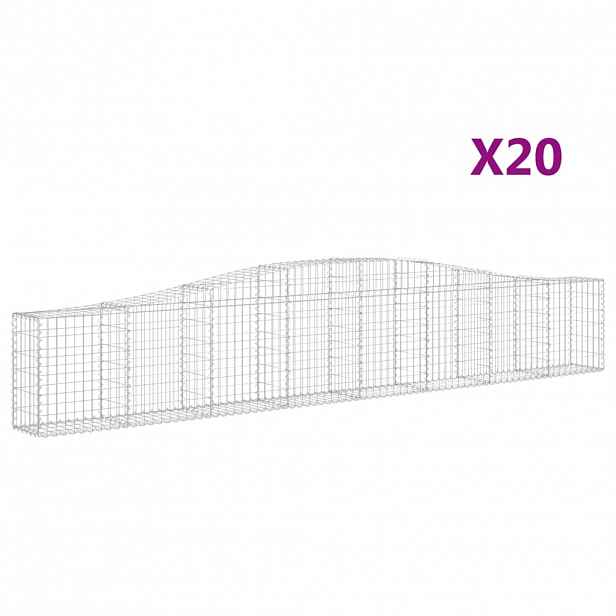 vidaXL Klenuté gabionové koše 20 ks 400x30x60/80 cm pozinkované železo