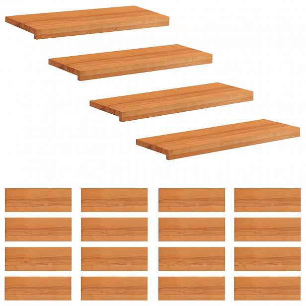 vidaXL Schodišťové nášlapy 20 ks 80 x 25 x 2 cm Světle hnědá