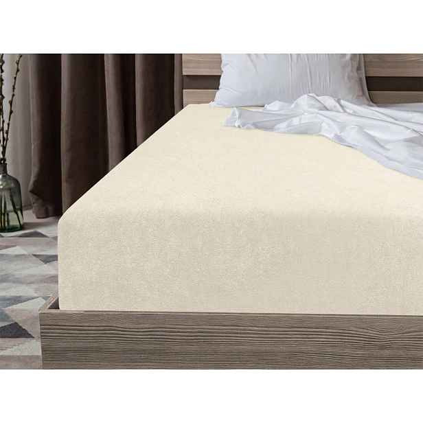 Fleecové napínací prostěradlo MOLTON krémové 180 x 200 cm