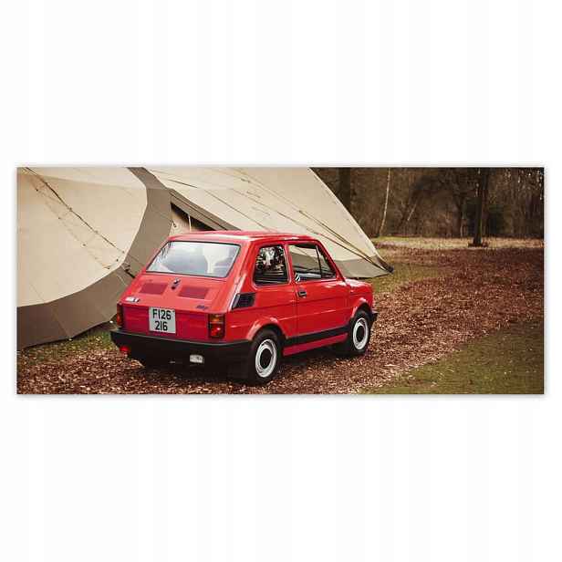 Fototapety 211x91 Červený malý Fiat 126p