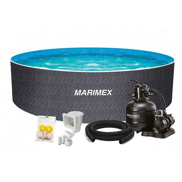 Marimex Bazén Orlando 3,66x1,22 m s pískovou filtrací a příslušenstvím - motiv RATAN