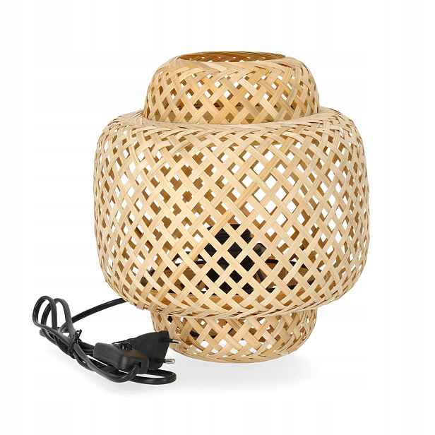 Závěsná lampa Malá styl Boho z pleteného bambusu 22 cm přírodní 1xE27