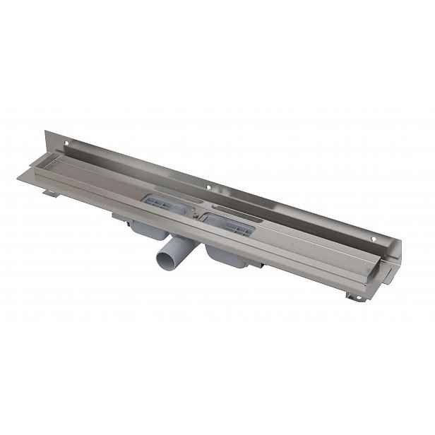 Alca - Sprchový žlab Flexible Low 85 cm, s nastavitelným límcem ke stěně, nerez APZ104-850