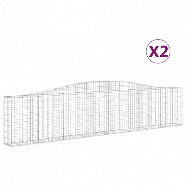 vidaXL Klenuté gabionové koše 2 ks 400x30x80/100 cm pozinkované železo