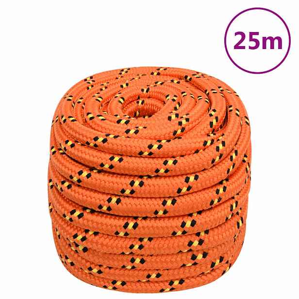 vidaXL Lodní lano oranžové 20 mm 25 m polypropylen