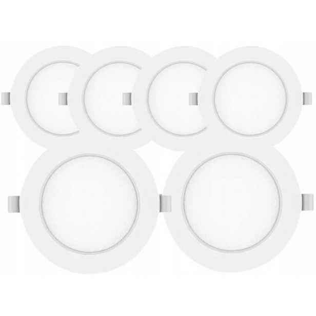 6x Lampa Objímka Panelová zapuštěná do stropu Slim Led 6W Barva Studená 6500K