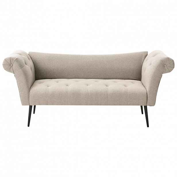 Beliani ČALOUNĚNÉ LEHÁTKO CHAISE LONGUE Látka Světle hnědé Nantilly