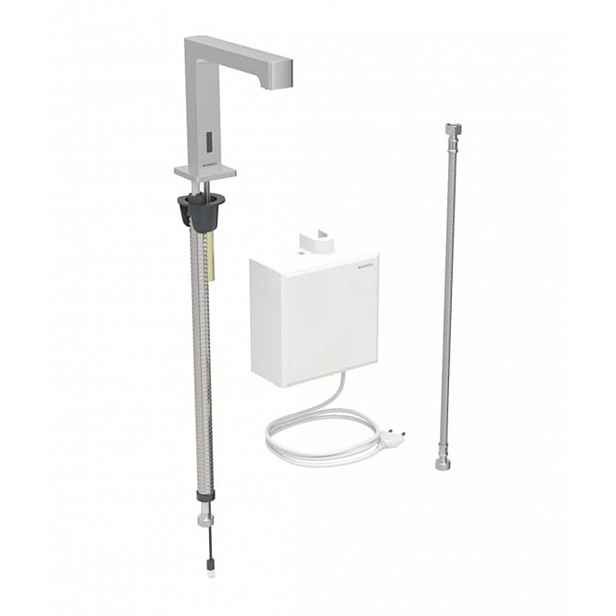 Geberit Brenta - Elektronický umyvadlový ventil, síťové napájení, easy to clean, kartáčovaný nerez 116.171.SN.1