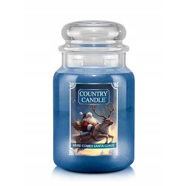 Here Comes Santa Claus – Country Candle – velká vonná svíčka se 2 knoty