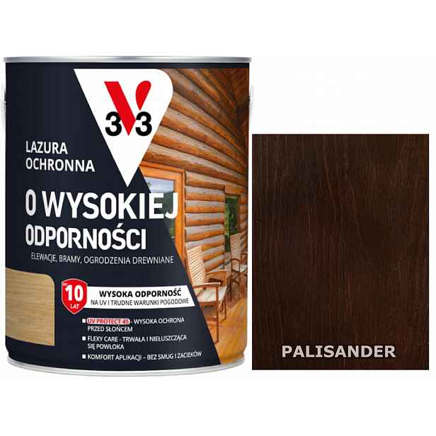 Lazura V33 Vysoká odolnost Polský Klima 10 let Palisander 5L