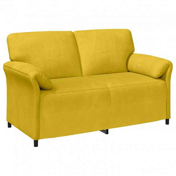 vidaXL Sofa pro dvě osoby Žlutá 158 x 83 x 95 cm Samet