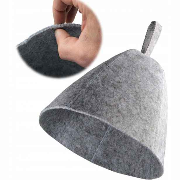Plstěná saunová čepice Finský zvonek Šedá Ochranný klobouk Unisex