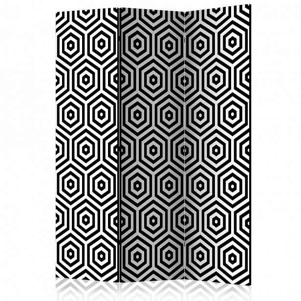 Paraván Black and White Hypnosis Dekorhome 135x172 cm (3-dílný)