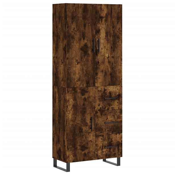 vidaXL Skříň highboard kouřový dub 69,5 x 34 x 180 cm kompozitní dřevo