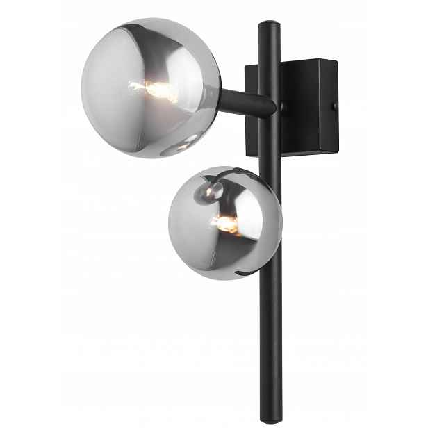 Nástěnná lampa Neptun Černá Šedá Skleněná Stínidla 2xG9 Nástěnná lampa do pokoje Dům