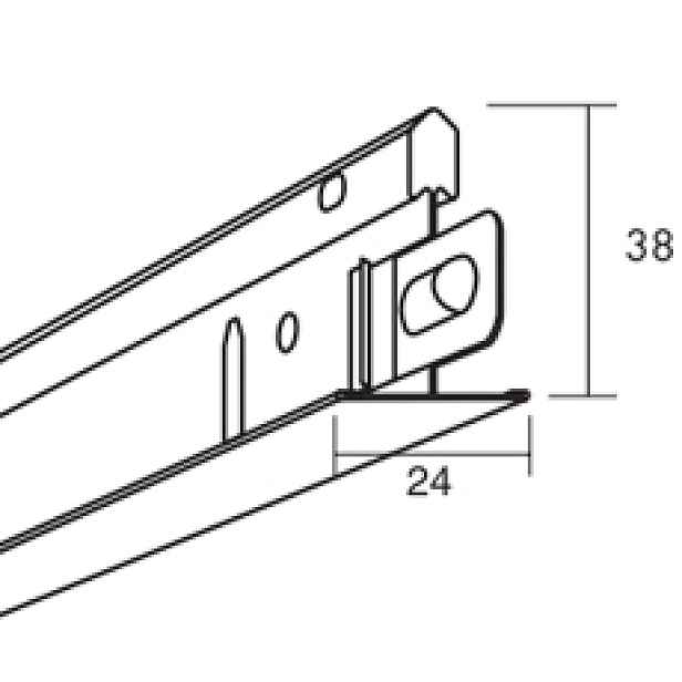 Profil hlavní Ecophon Connect T24 24×38 mm 3,7 m