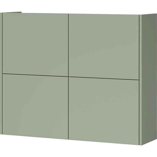 Šedozelená matná závěsná skříňka 97x79x27 cm Binetto – Germania