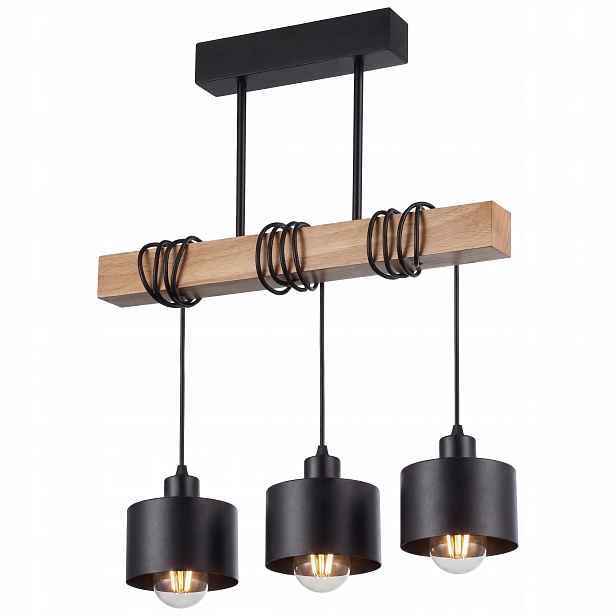 stropní svítidlo Led Závěsný dřevěný lustr Obývací pokoj Kuchyně Loft 3X E27