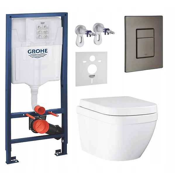7v1 Wc Podomítkový Set, Stelaz s Wc Mísou Grohe Euro Ceramic, Tlačítko