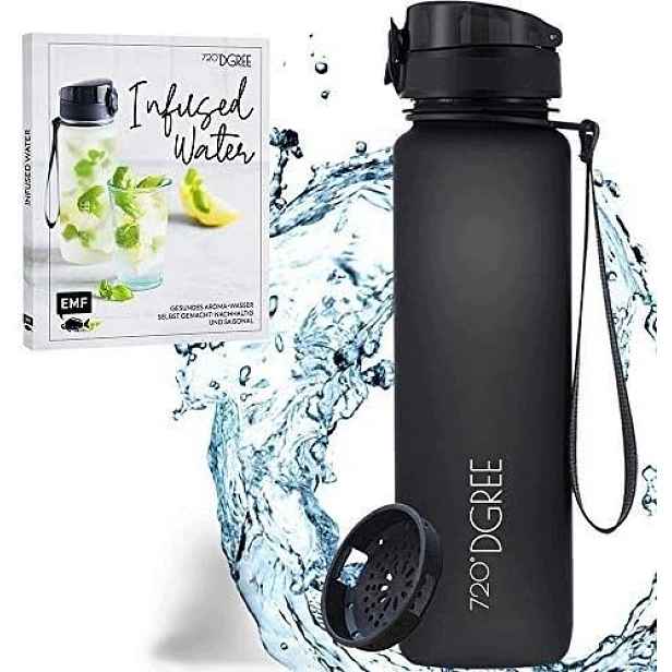 Láhev Láhev Na Pití 720°DGREE uberBottle 1000 ml 1 l Tritan Bpa Free černá