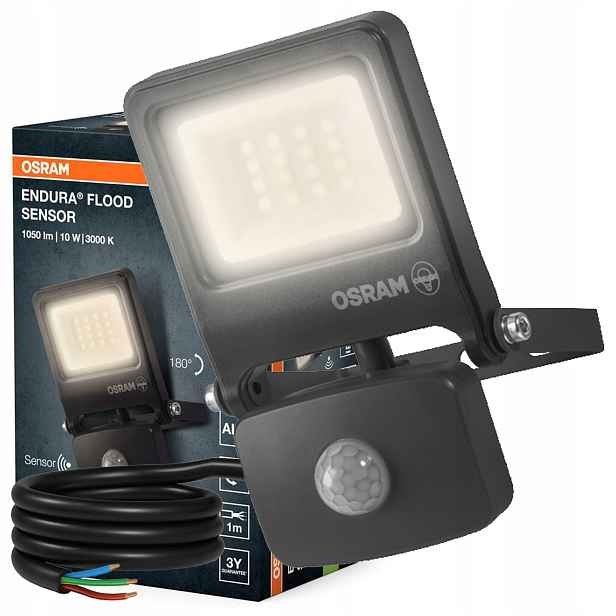 Led reflektor Snímač pohybu a soumraku 10W 3000K 1000lm IP44 Endura