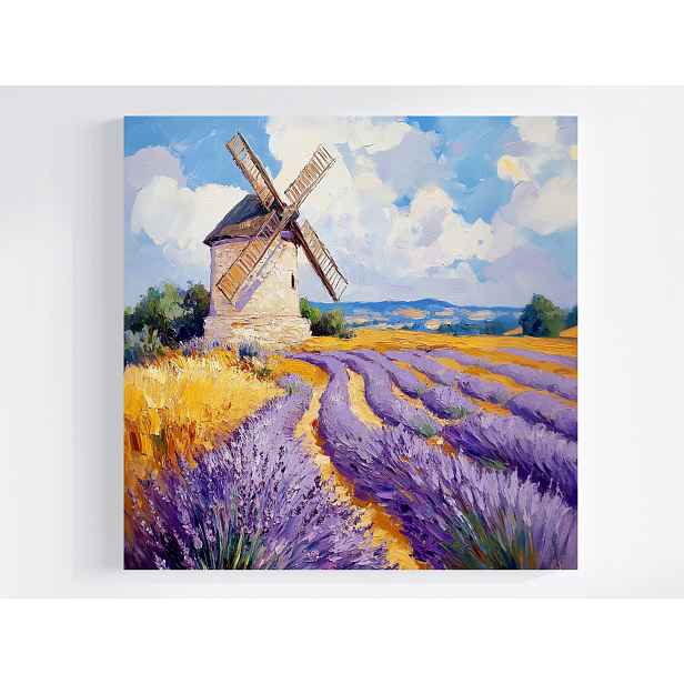 Obraz Na Plátně Canvas Francie Provence Ventilátor Levandule Obilí Pole 50x50