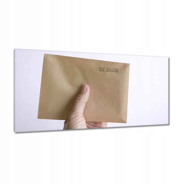 Obrazy 115x55 Hnědá obálka v ruce