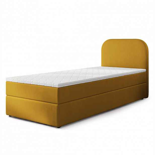 MASSENO AMERICKÁ POSTEL CERIA 80x200 cm, s matrací a úložným prostorem, KRONOS 01, Gelb