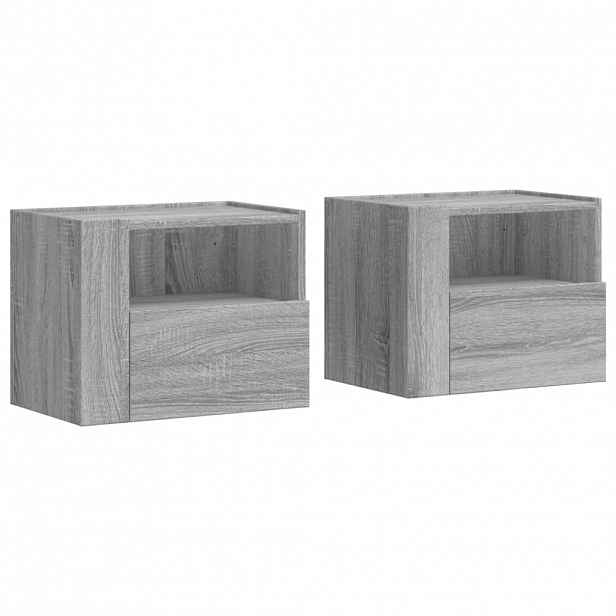 vidaXL Nástěnné noční stolky 2 ks šedé sonoma 45 x 30 x 35 cm