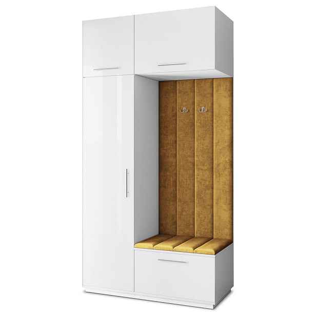 MASSENO MODERNÍ PŘEDSÍŇOVÁ SESTAVA REMA, 120/240/60 cm, bílá