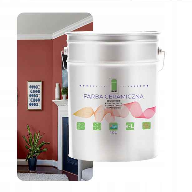 Barva Na Stěnu Keramická, Omyvatelná, Nástěnná, Růžovo Bordó, 10 L, Odolná Vůči Skvrnám