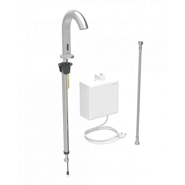 Geberit Piave - Elektronický umyvadlový ventil, síťové napájení, easy to clean, kartáčovaný nerez 116.161.SN.1