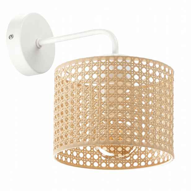 Nástěnná Led Ratanová Lampa Přírodní Ratan E27 Proutí