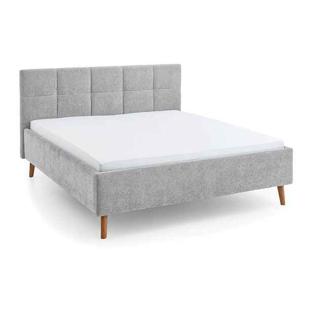 Šedá čalouněná dvoulůžková postel s úložným prostorem s roštem 180x200 cm Nova – Meise Möbel