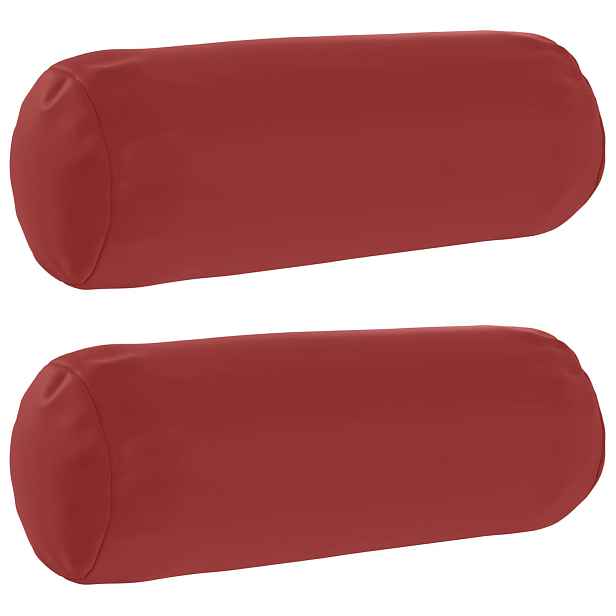 vidaXL Polštář 2 ks HEERLEN Víno Červené Ø 15 x 40 cm Polyester
