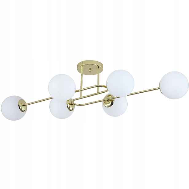Závěsná Lampa Stropní Lustr dlouhá Kule Moderní Led zlatá do obývacího pokoje