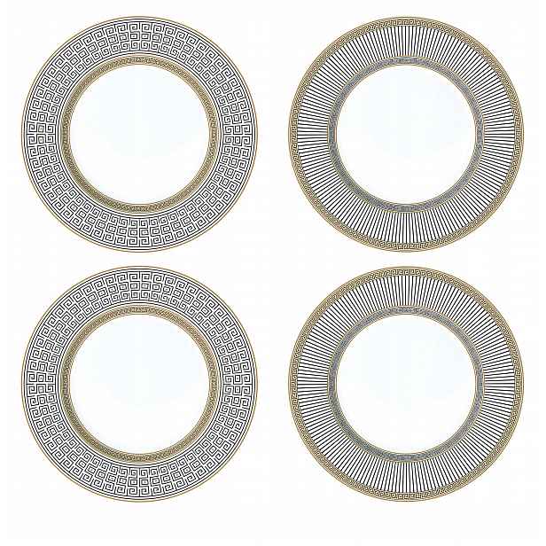 4 x talířek dezertní 19 cm, motiv Versace, italská bílá sada