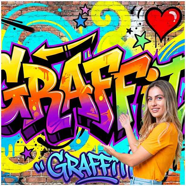 3D Fototapeta Pro Mládež Graffiti 196x260 DMGR11W